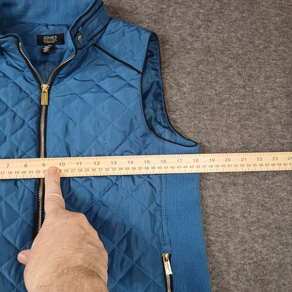 Jones‎ New York Signature Women's Size Small Blue Quilted Full Zip Vest - Picture 4 of 8